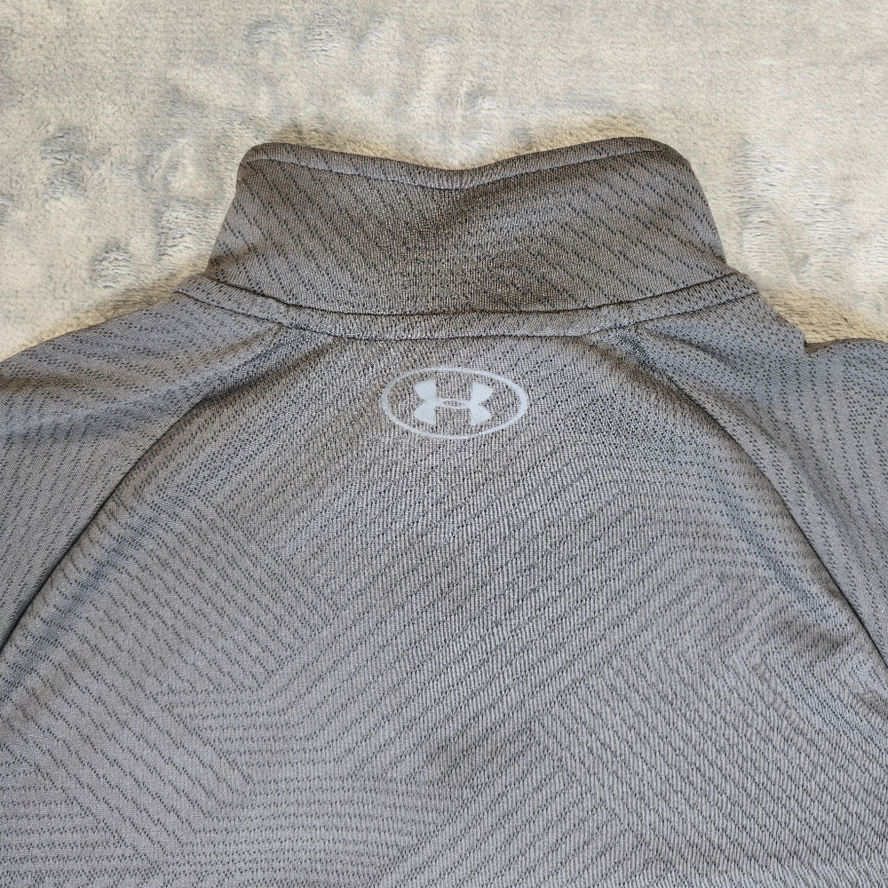 Under Armour Heatgear 1/4 Zip Base Layer Shirt Gray Size Medium